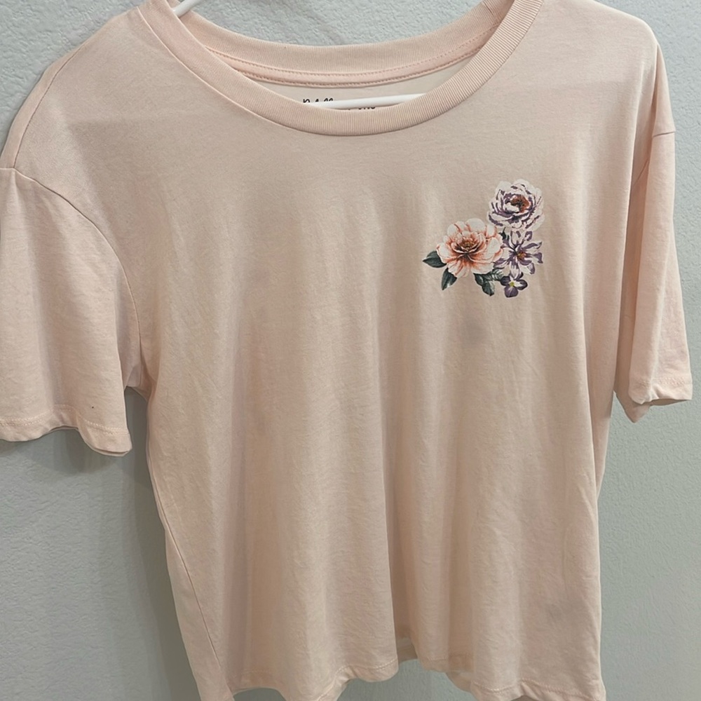Rebellious One Cropped Tee with Flower Graphics